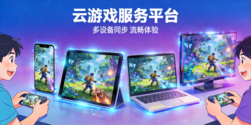 云游戏服务平台演示，玩家在不同设备上流畅体验同一款游戏