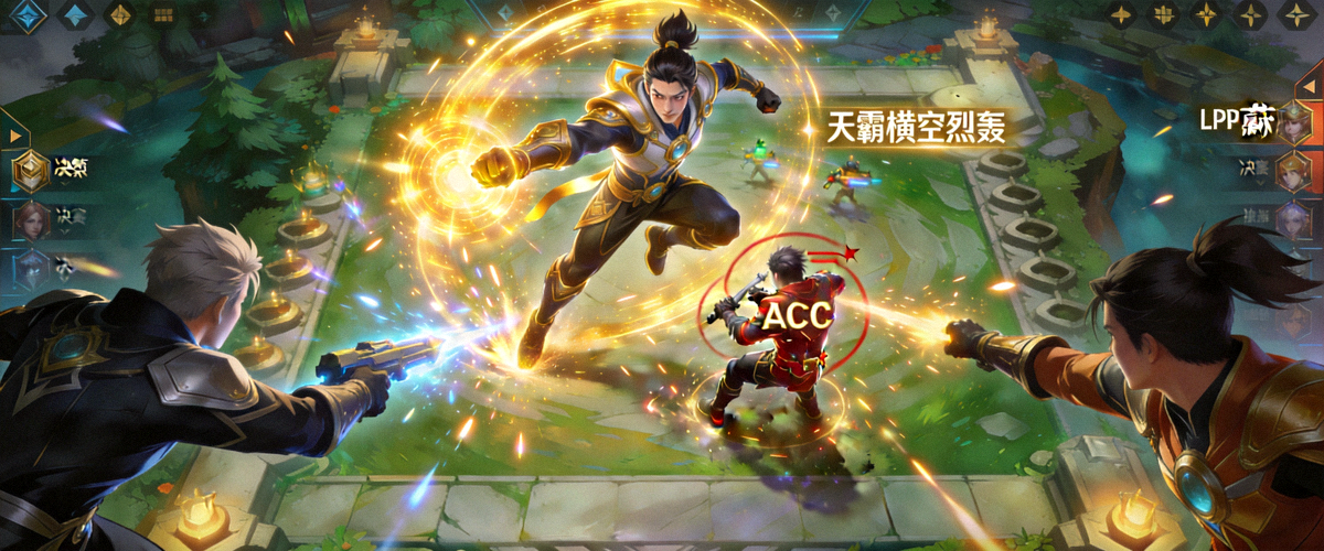 决赛第五局决胜时刻，LPL打野蔚使用天霸横空烈轰锁定对方ADC，队友跟上输出，团战一触即发
