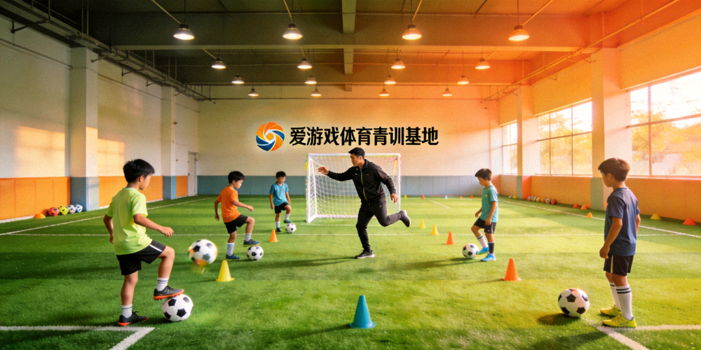 爱游戏体育青训基地内部环境，年轻选手在教练指导下进行训练