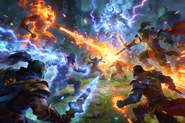 DOTA2团战瞬间，多个技能特效交织，英雄激烈交锋